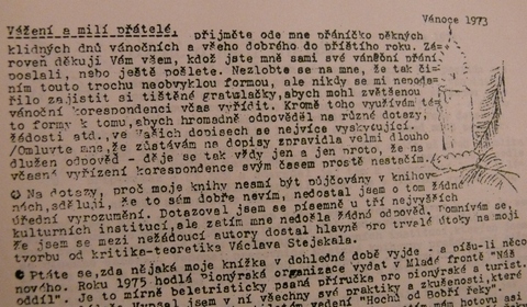 Hromadn� dopisy JF - 1973