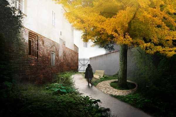 Tajn� zahradu uct�va�� Ginkga - pra�sk� projekt Richarda Bur